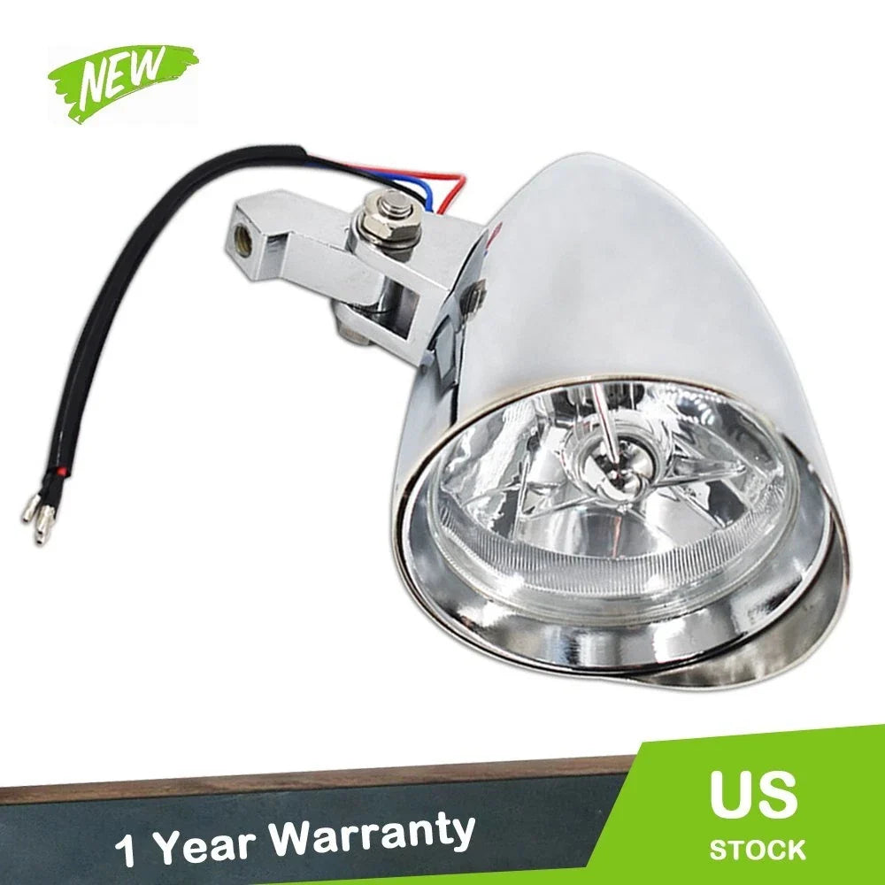 Chrome Headlight Visor for Bobber Chopper Dyna (12V)