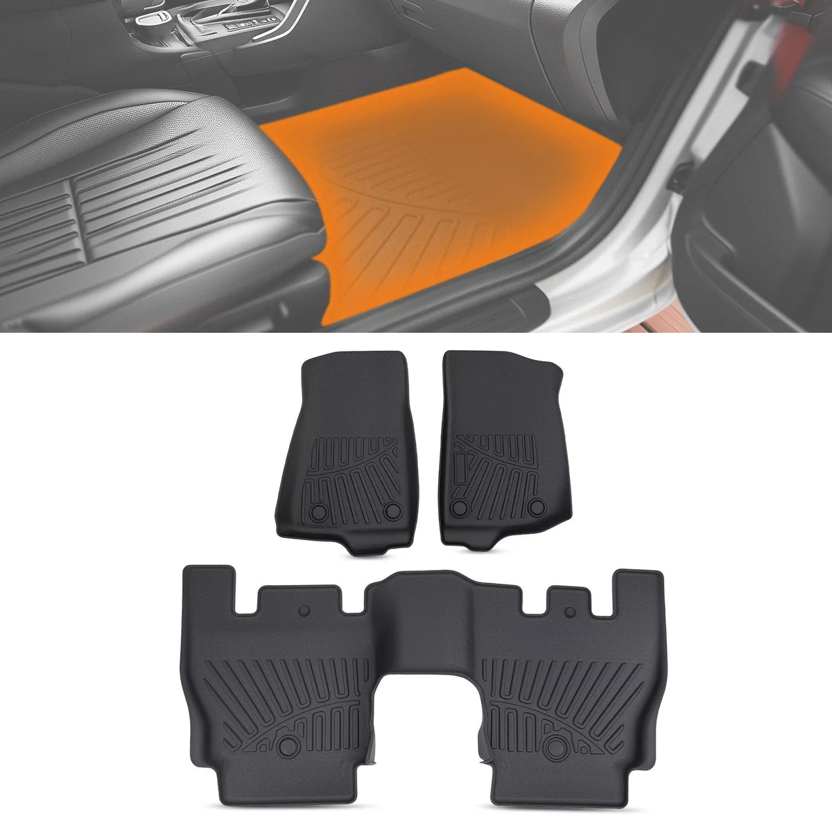 All Weather Floor Liner Mats for Jeep Wrangler JL 4-Door 2018-2024