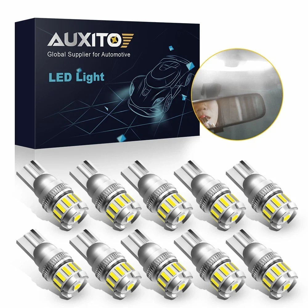 T10 168 2825 194 LED License Plate Light Bulbs by AUXITO 6500K