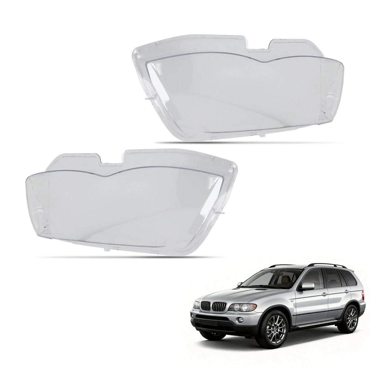 Pair Headlight Lens Covers for BMW X5 (2004–2006)