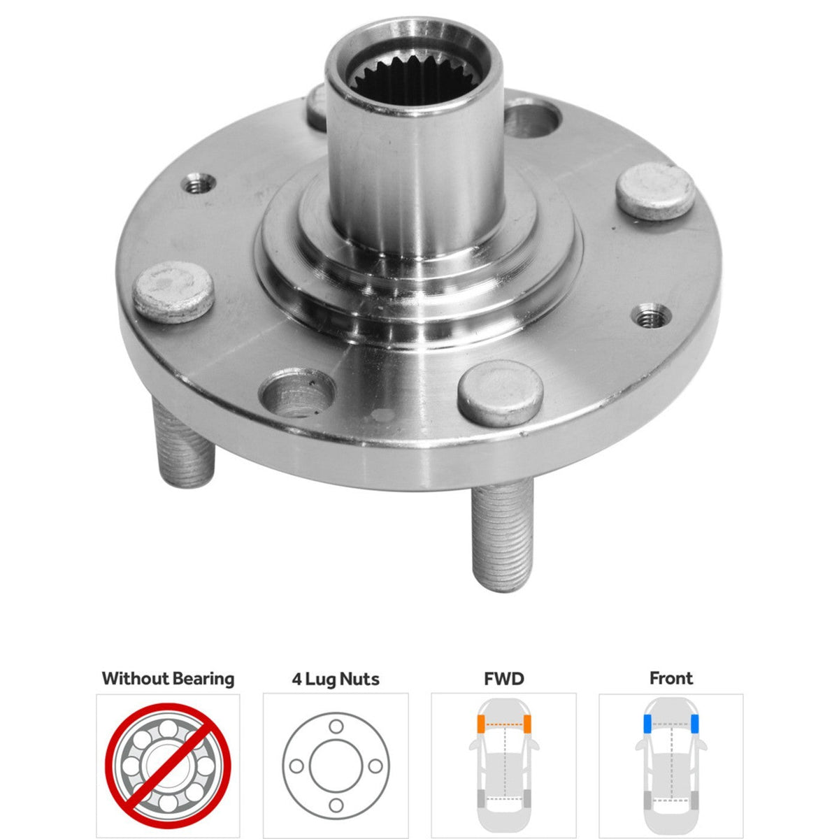 Front Wheel Hubs Left & Right 4 Lug for Aveo 2004-2011 Chevrolet