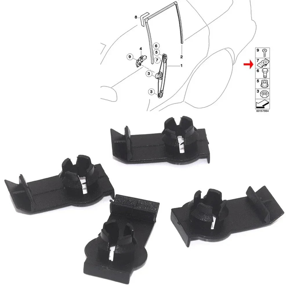 4 Front Window Regulator Clips for BMW X5 (2000-2006)