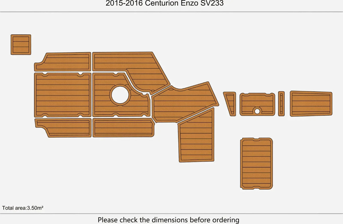EVA Pad Teak Flooring Mat for Centurion Enzo SV233 (2015)