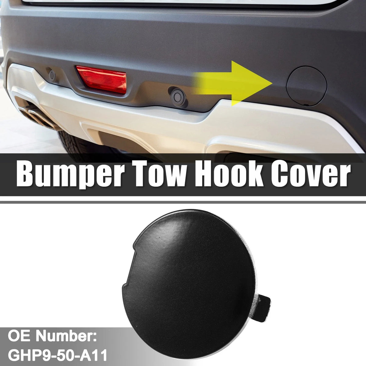 Tow Eye Hook Cover Cap for Mazda 6 (2013–2021) - Gloss Black