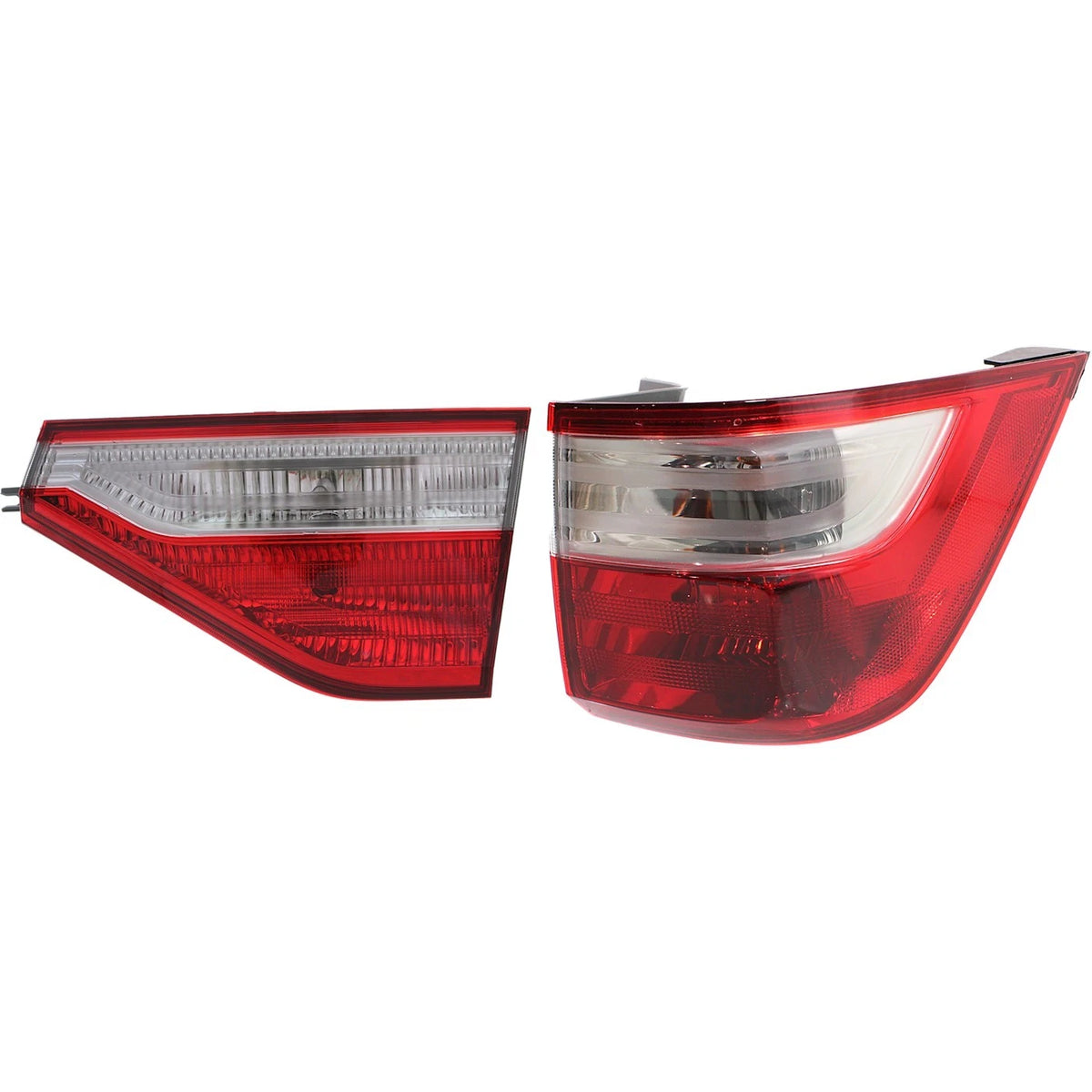 Tail Light Set for Honda Odyssey (2011–2013) Left Inner Outer Clear/Red Halogen