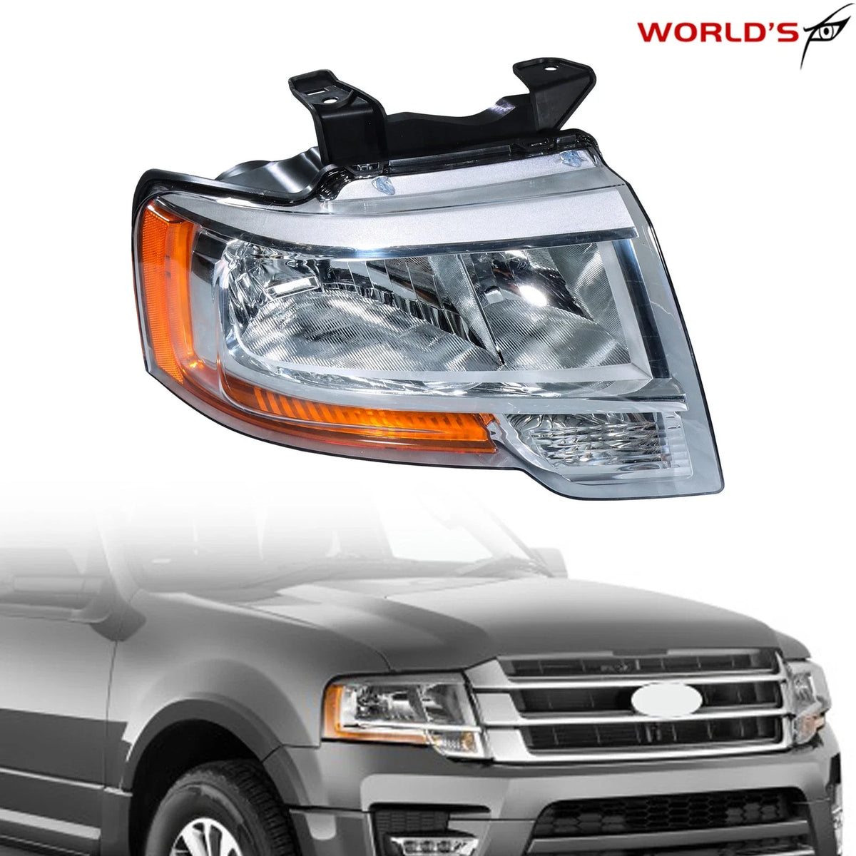 Halogen Headlight for Ford Expedition (2015–2017) Chrome Right Side