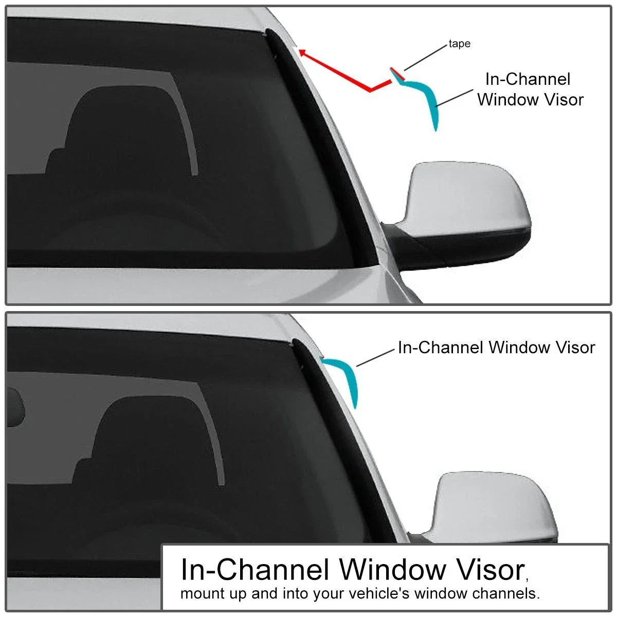 Smoke Tint Window Visor for Dodge Dakota (1997–2004)