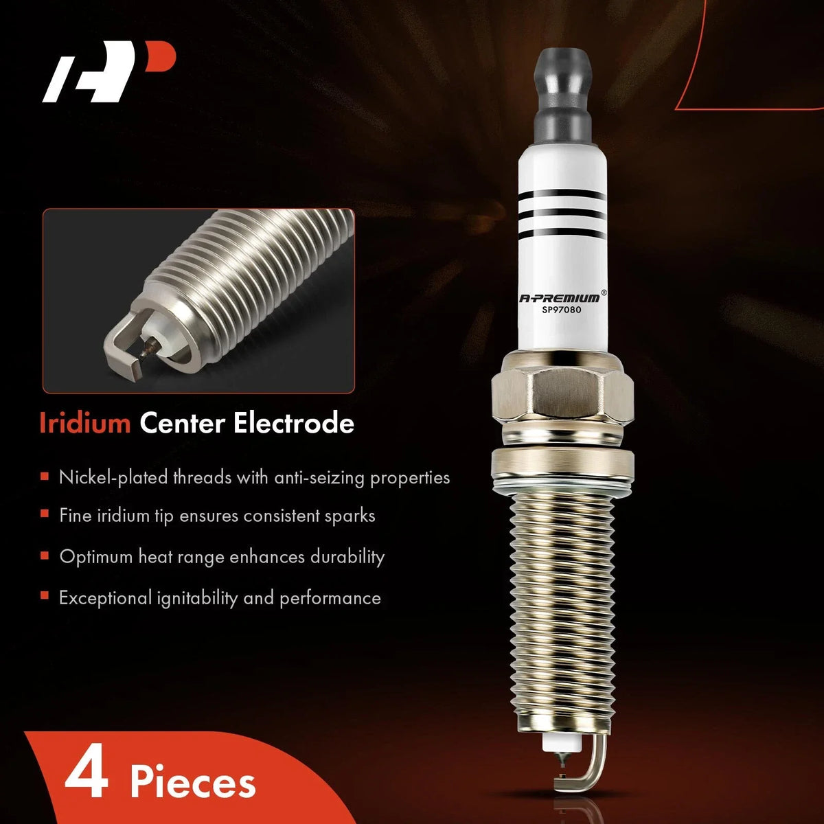4-Pack Iridium Platinum Spark Plugs for Hyundai Elantra Sonata 2017-2020
