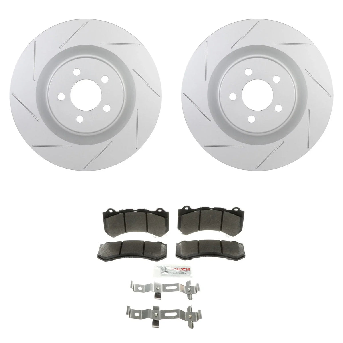 Bosch Front Rotors & Blue Semi-Met Disc Brake Pad Kit for Challenger R/T (2015–2023)