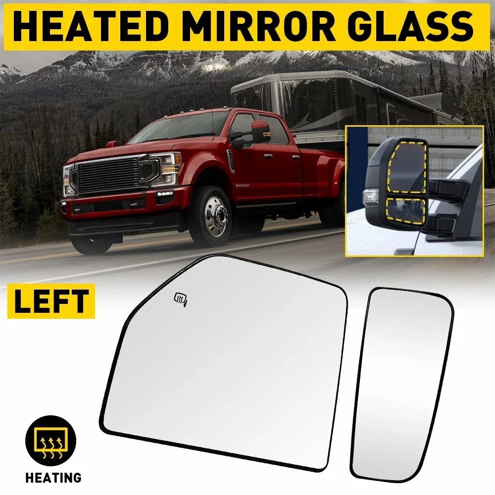 2X Heated Mirror Glass Upper+Lower Left Side Assembly for Ford F150 (2015–2020)