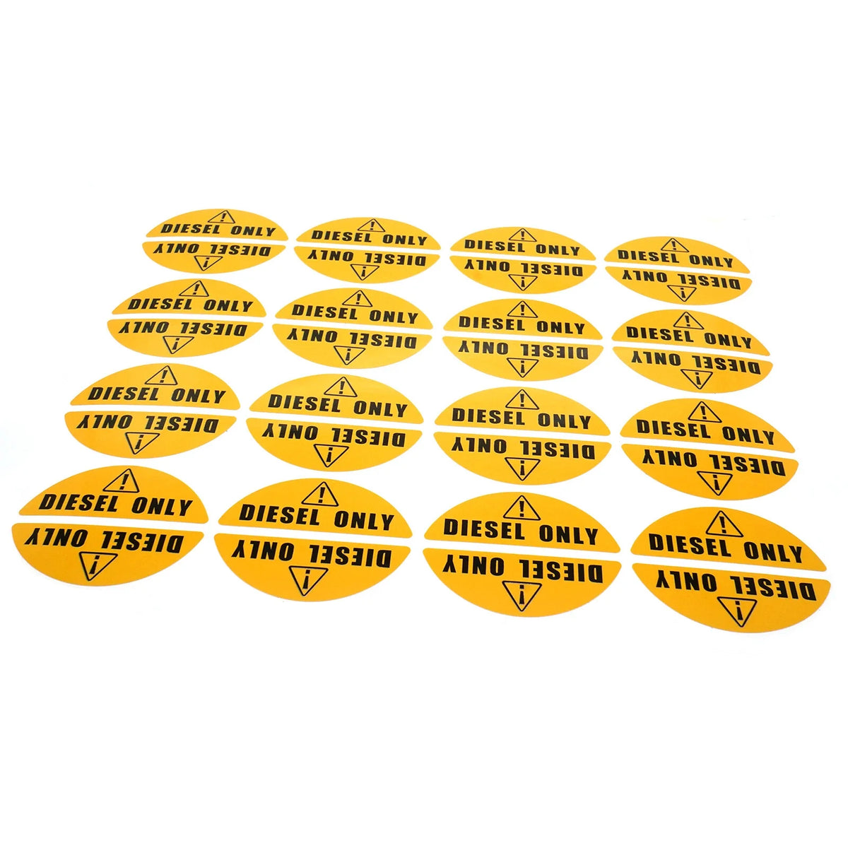 Vinyl Laminate Diesel Only Stickers for Fuel Door - 16 Pairs