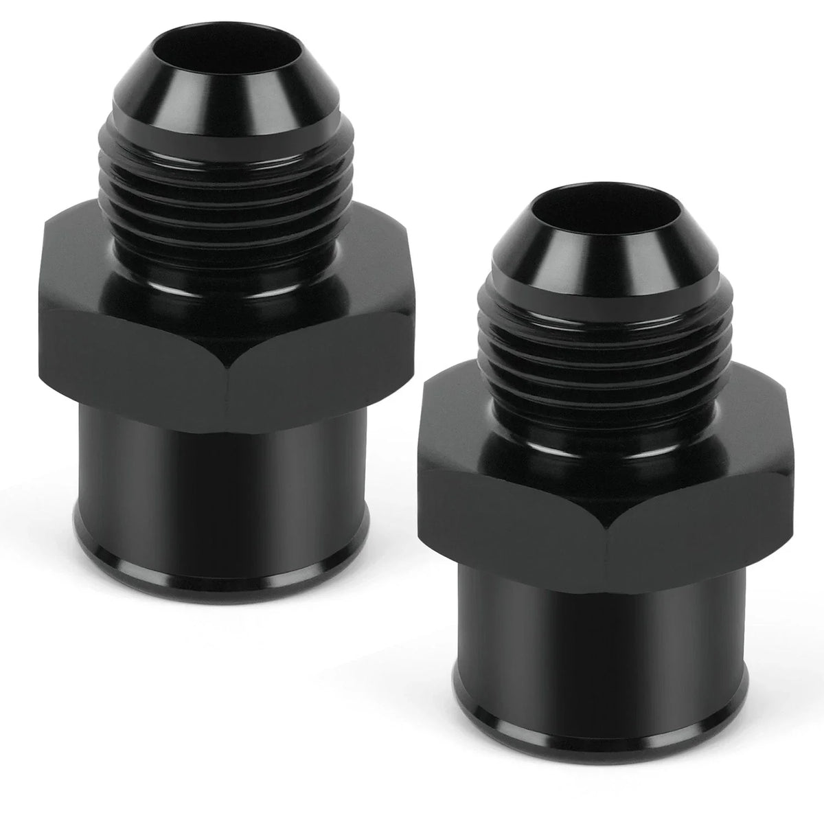 10AN Valve Cover Adapter Fittings - 2X Aluminum for Push-In Grommet Black