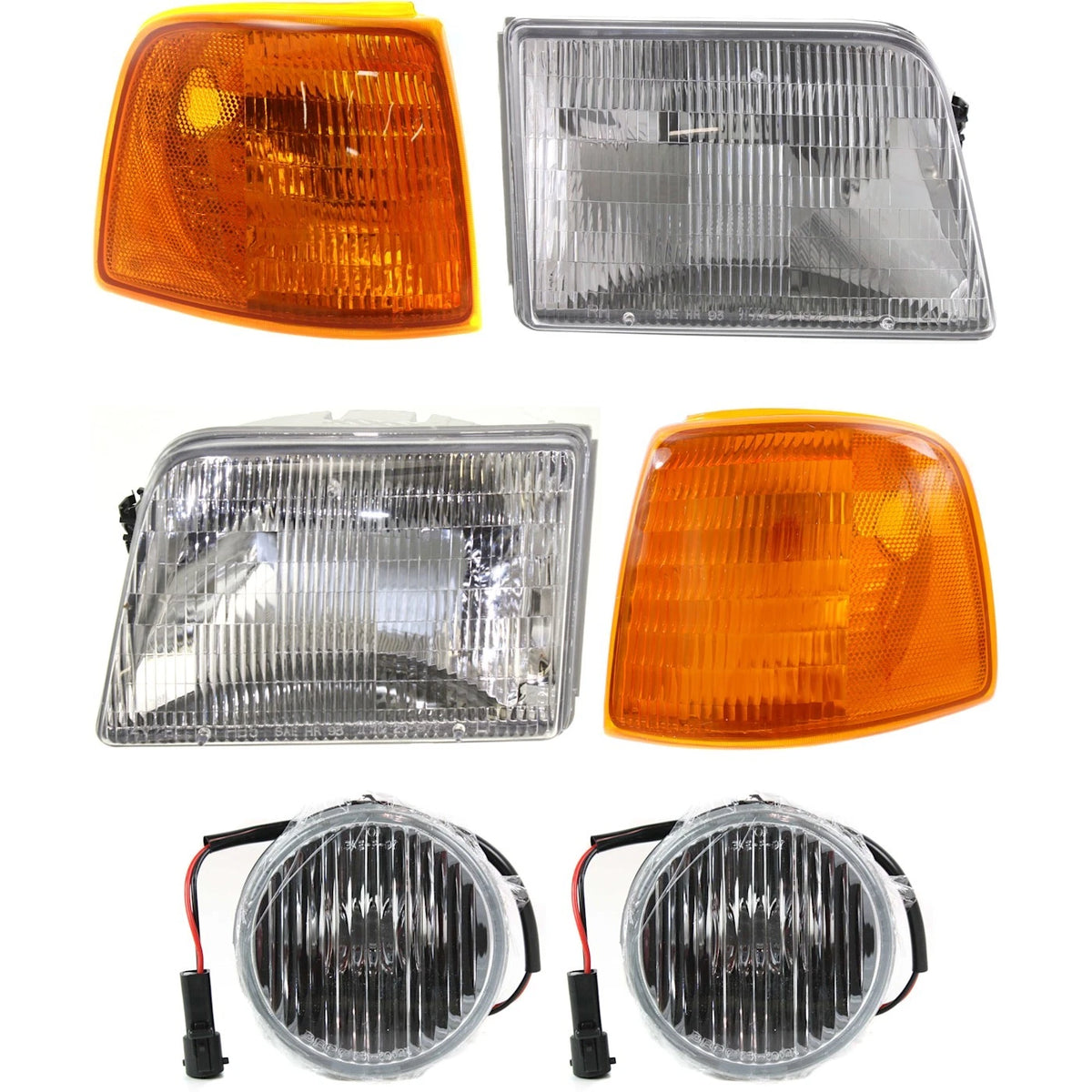Fog Light Kit for Ford Ranger (1993–1997) Halogen Assy, Driver & Passenger