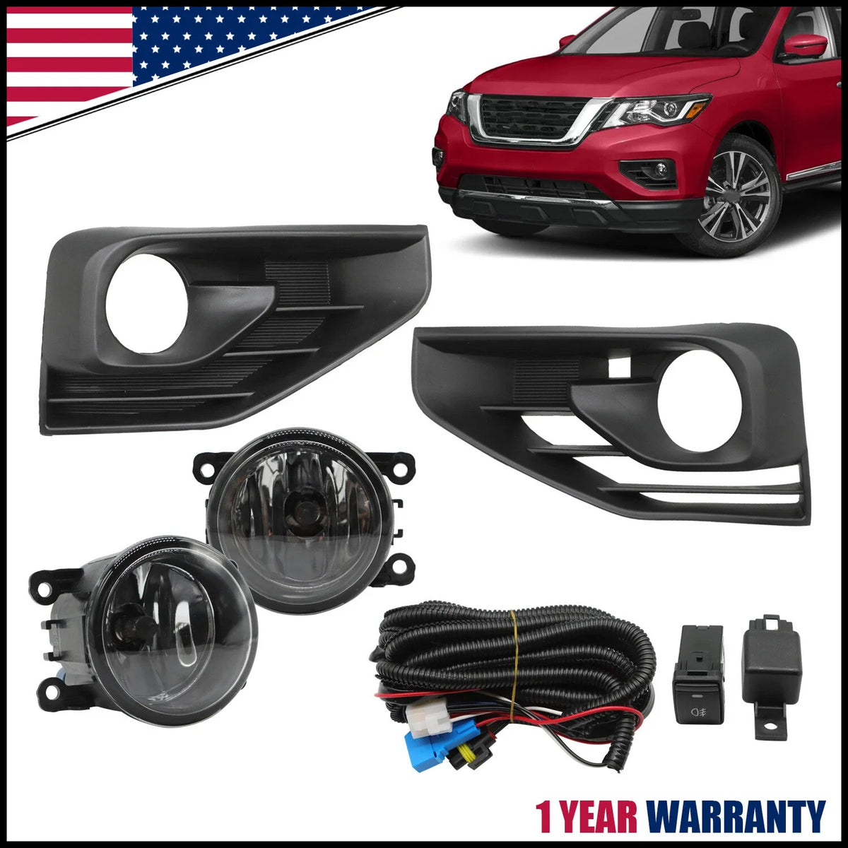Pair of Fog Lights for 2017-2020 Nissan Pathfinder