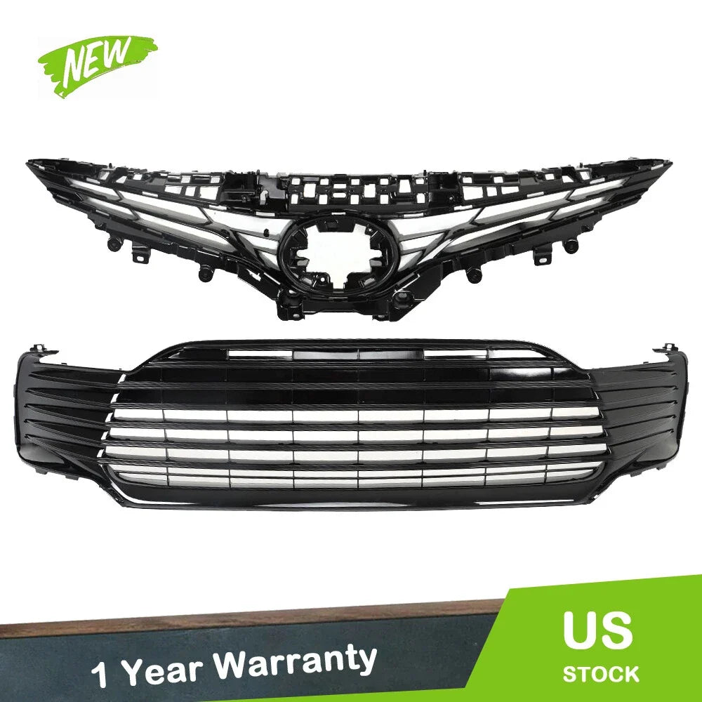 2Pcs Front Upper Lower Grille for Toyota Camry (2021–2022)