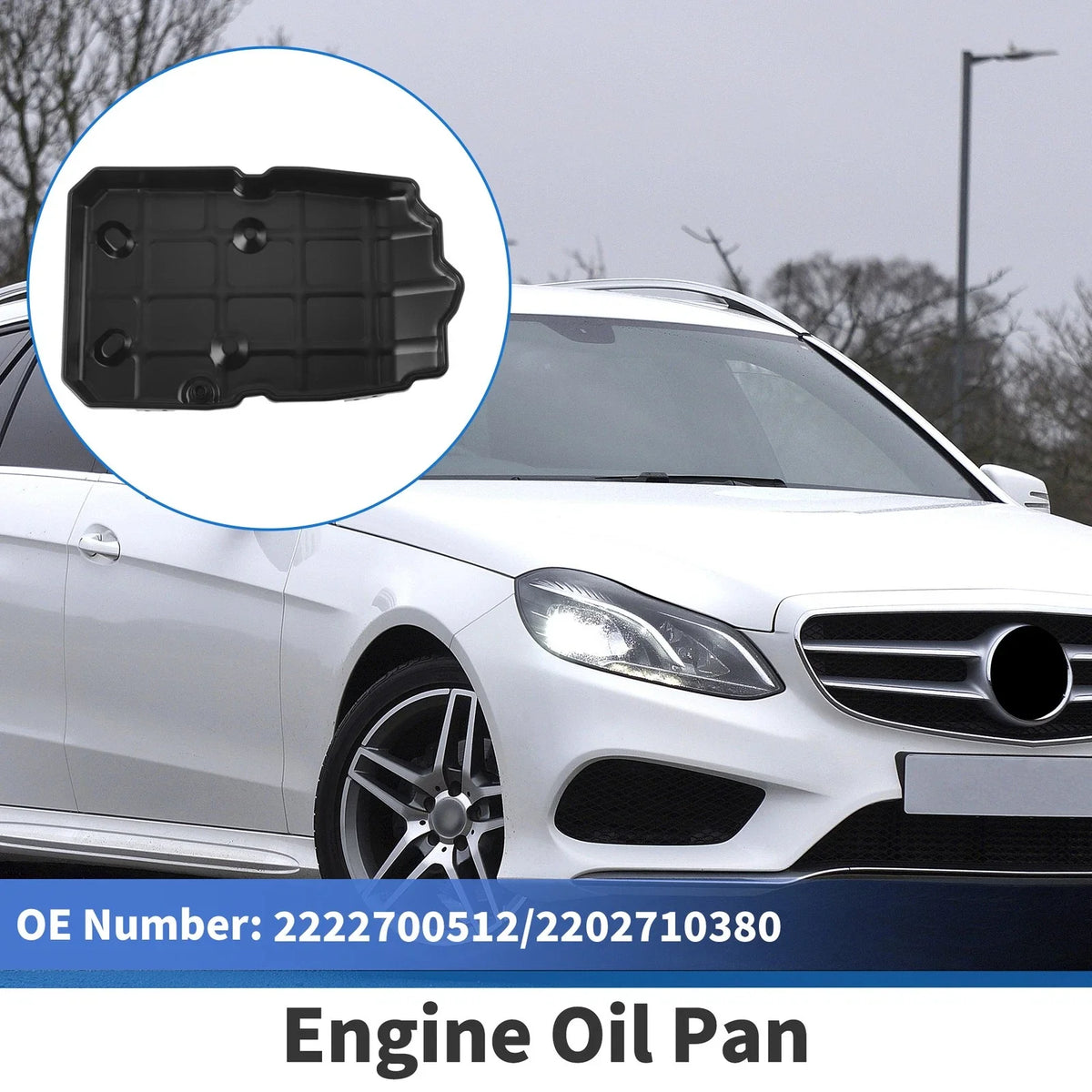 Engine Oil Pan for Mercedes-Benz E350 (2000–2017) No.2222700512 Aluminum Black