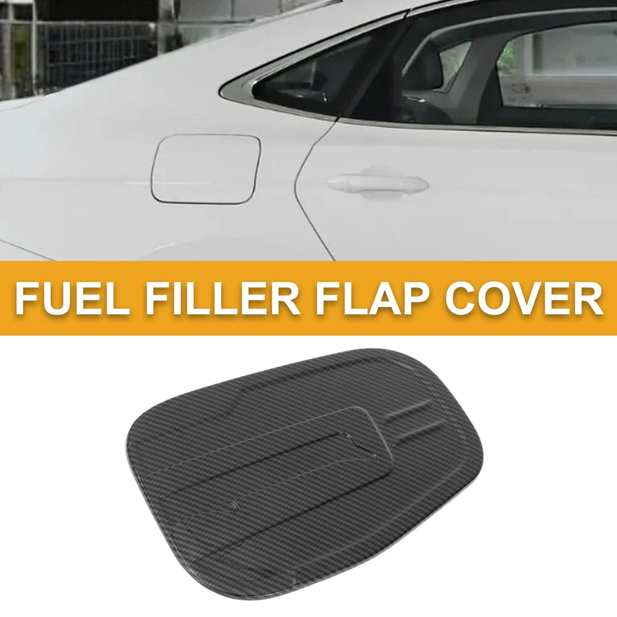 Fuel Tank Door Cap for Ford Ranger (2023–2025) Carbon Fiber Black