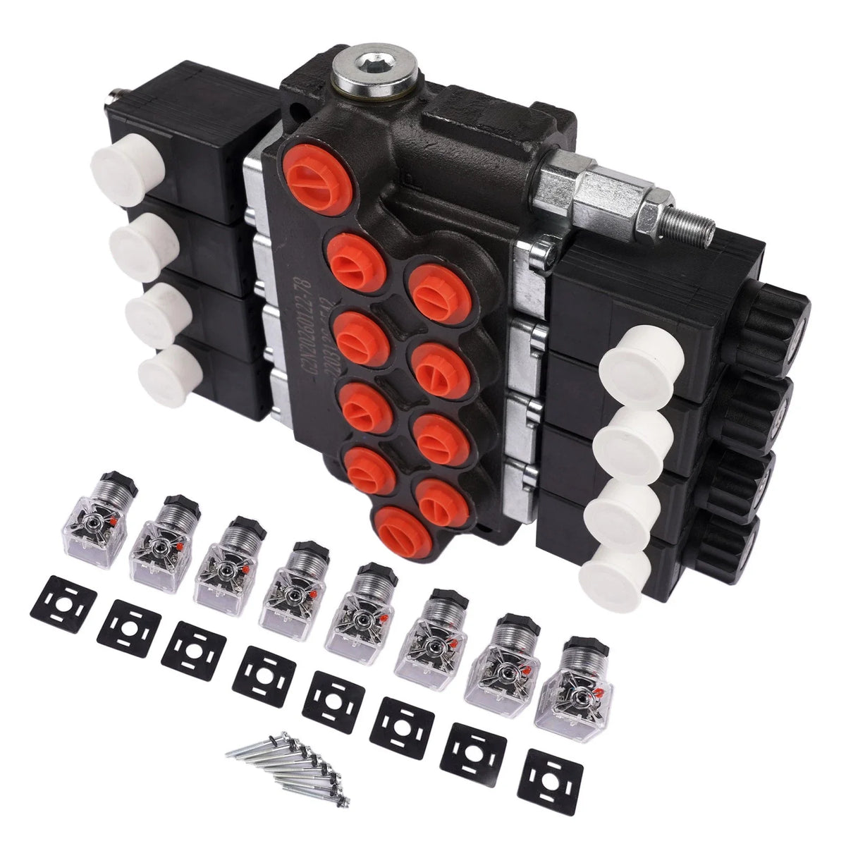 Hydraulic Control Valve 4 Spool 12V DC for 3600 PSI Applications