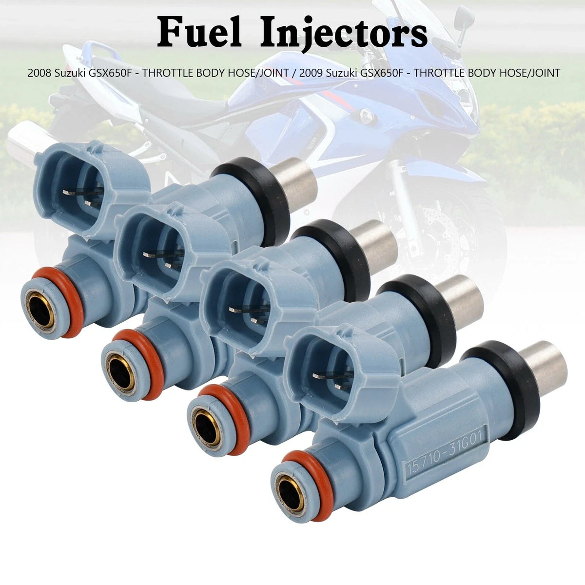 4 Fuel Injectors 15710-17H00 for Suzuki GSX650F Katana (2008-2009)