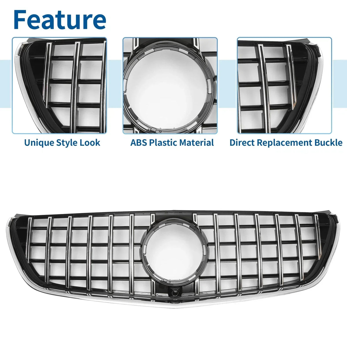 Front Upper Grille in Black for Mercedes-Benz V-Class W477A 2020-2024