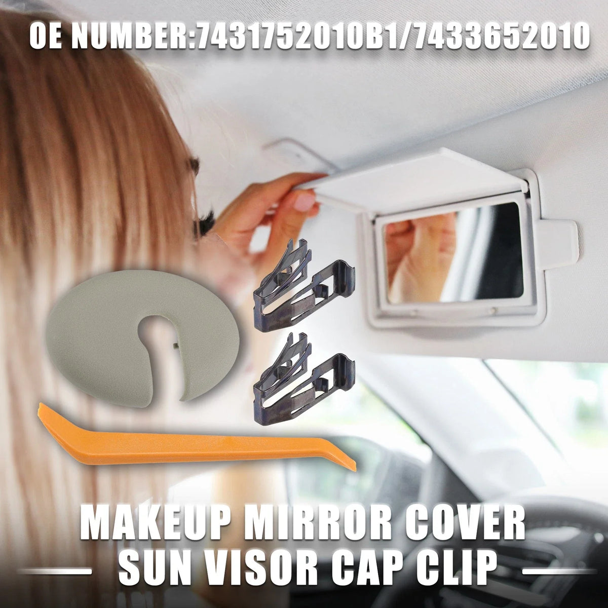 Set of 1 Makeup Mirror Cover Sun Visor Cap Clip for Scion (2010)