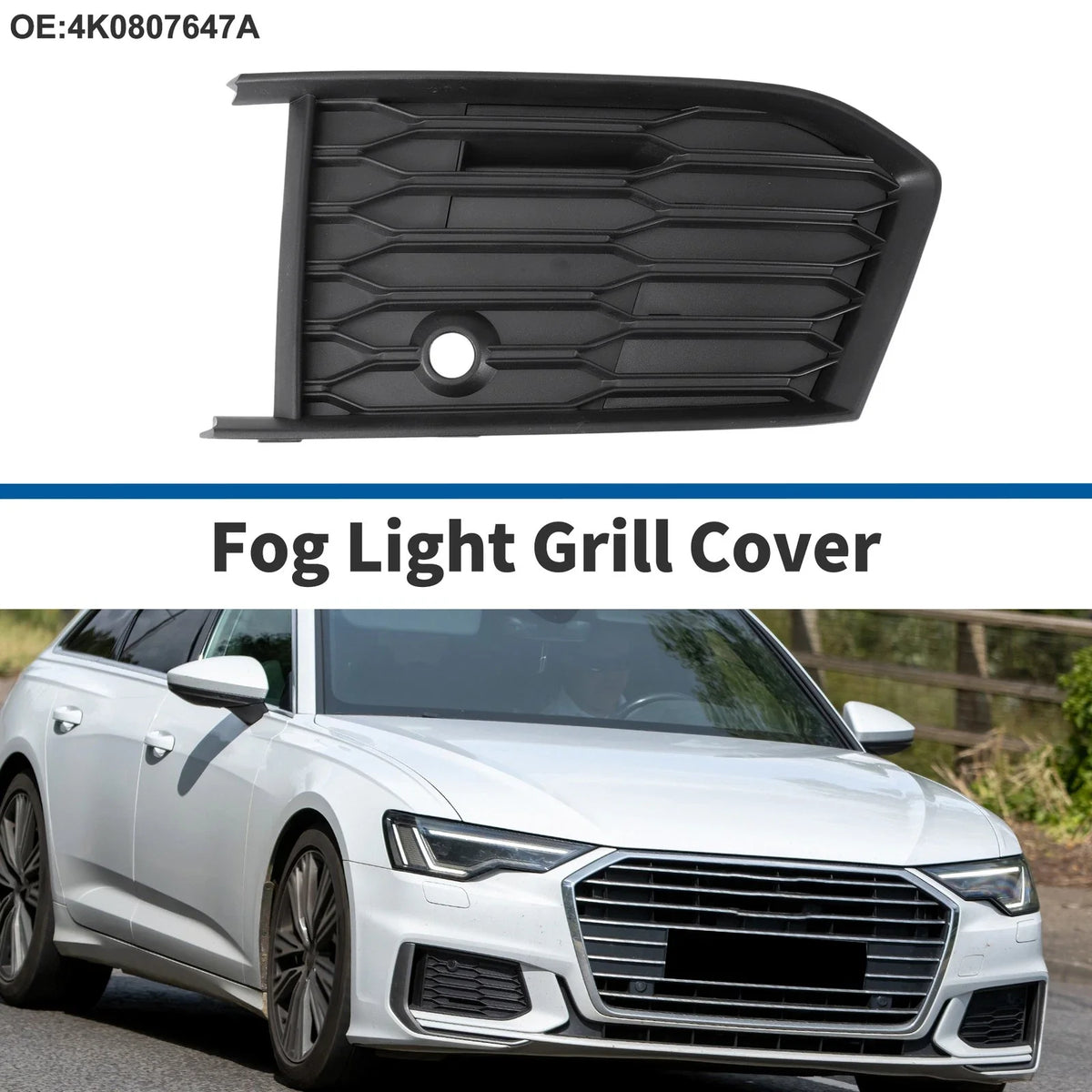 1 Pc Fog Light Grill for Audi A6 (2019–2023) No. 4K0807647A