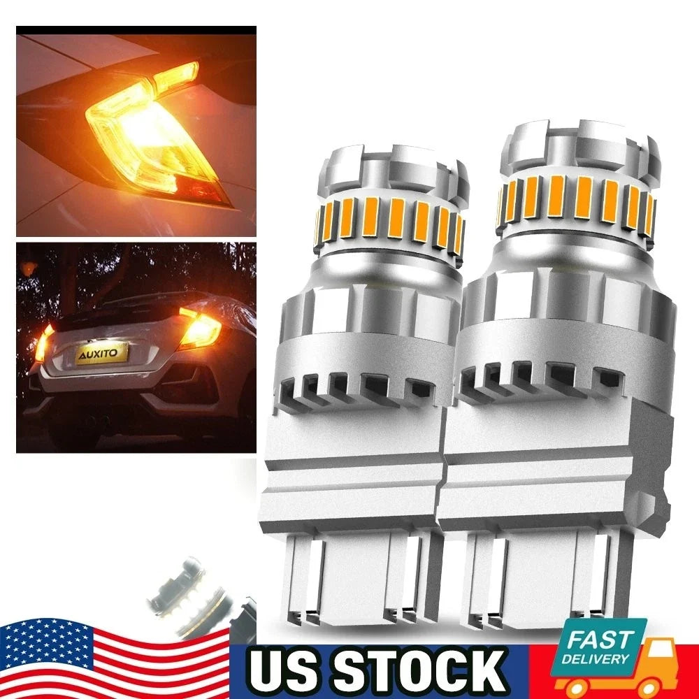 2X 3157 3156 23-LED Amber Turn Signal DRL Side Marker Light Bulbs for AUXITO