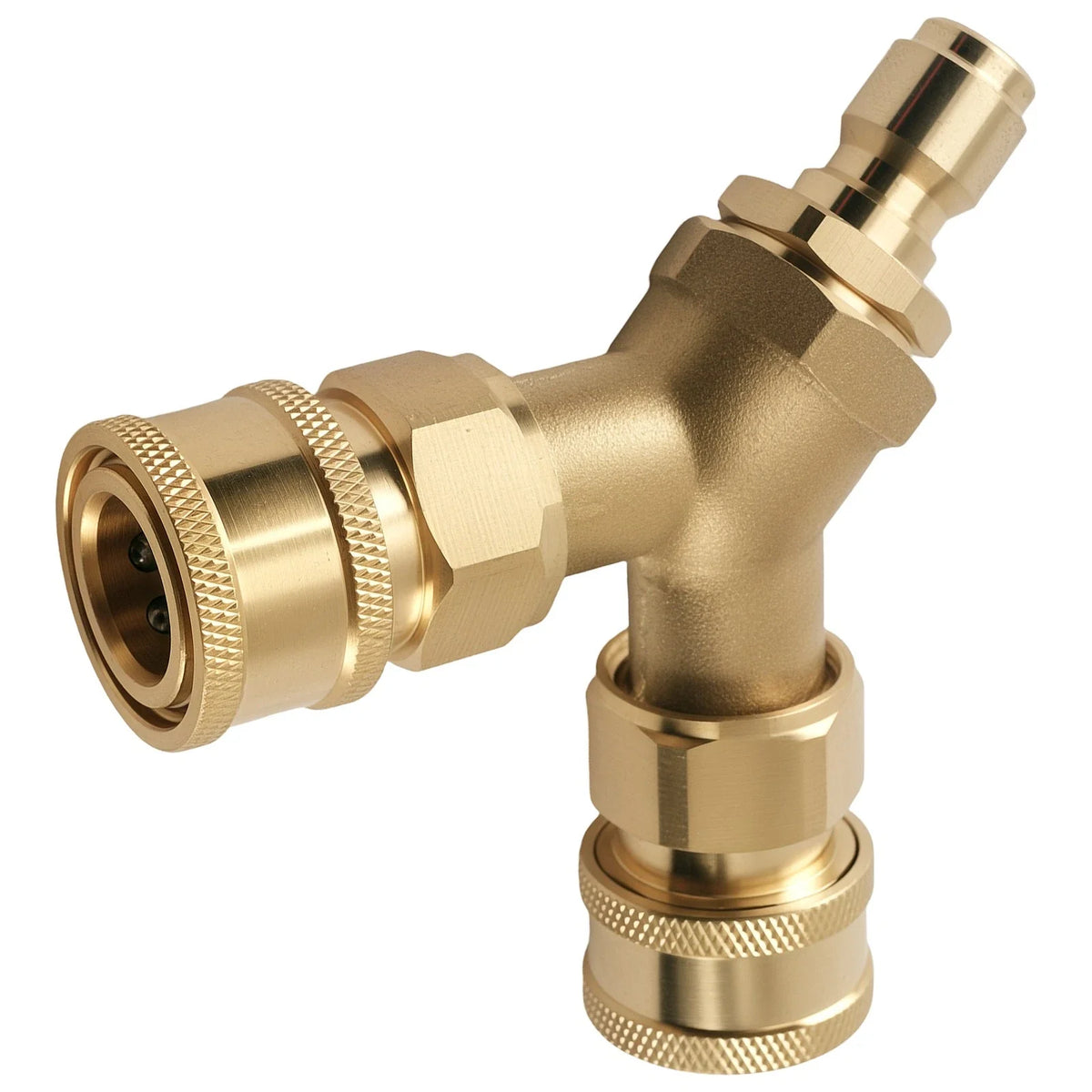 Y-Shape Brass Pressure Washer Tee Fitting 3/8'' Quick Connect 5000 PSI