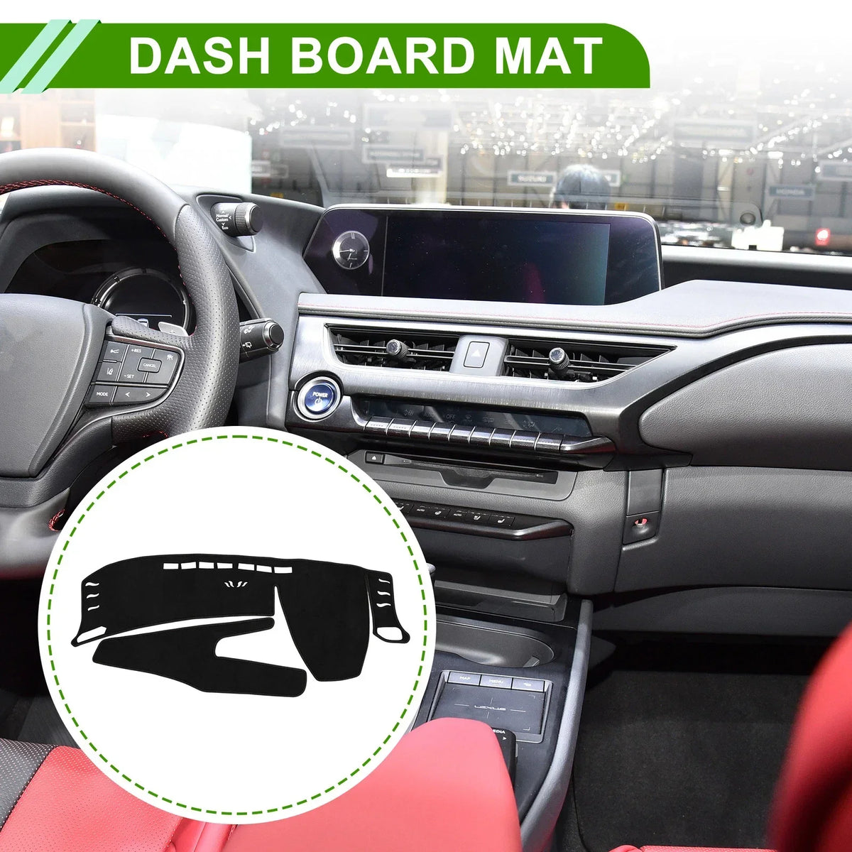 Black Dashboard Cover Mat for Lexus UX250H 2019-2020 Sun Protector Pad