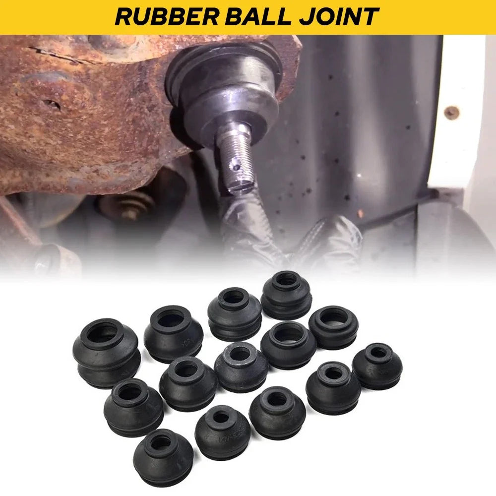 4-Piece Set of Black Tie Rod End Dust Boots Cover Gaiters Universal