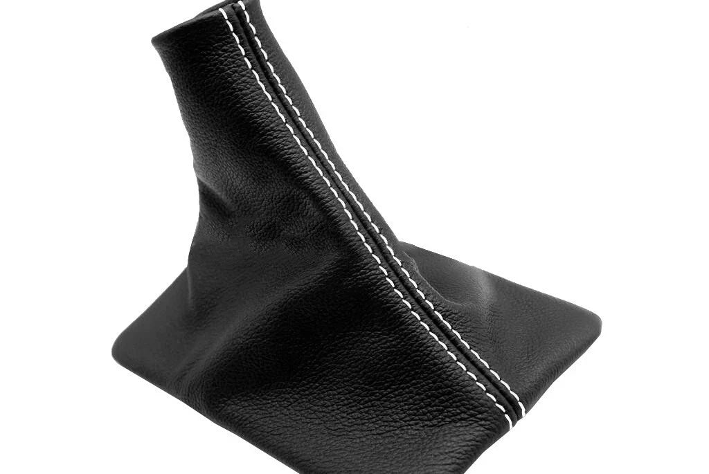 Leather Manual Shift Boot for Ford Mustang (2005–2009) White Stitch