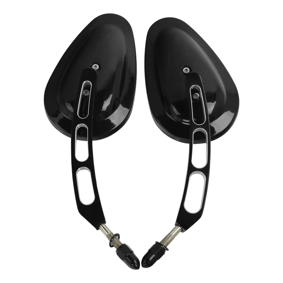 Black 8mm Set of 2 Rear View Mirrors for Harley Softail Deluxe 2005-2017