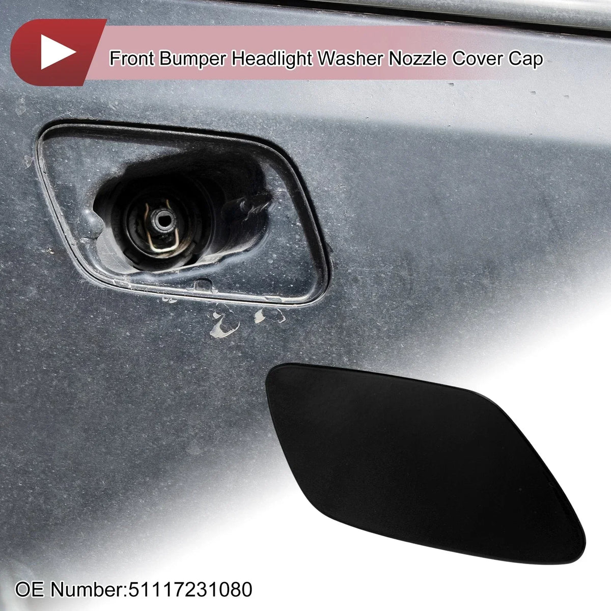 Washer Nozzle Cover Cap for BMW Z4 2009-2016 - Bumper Black
