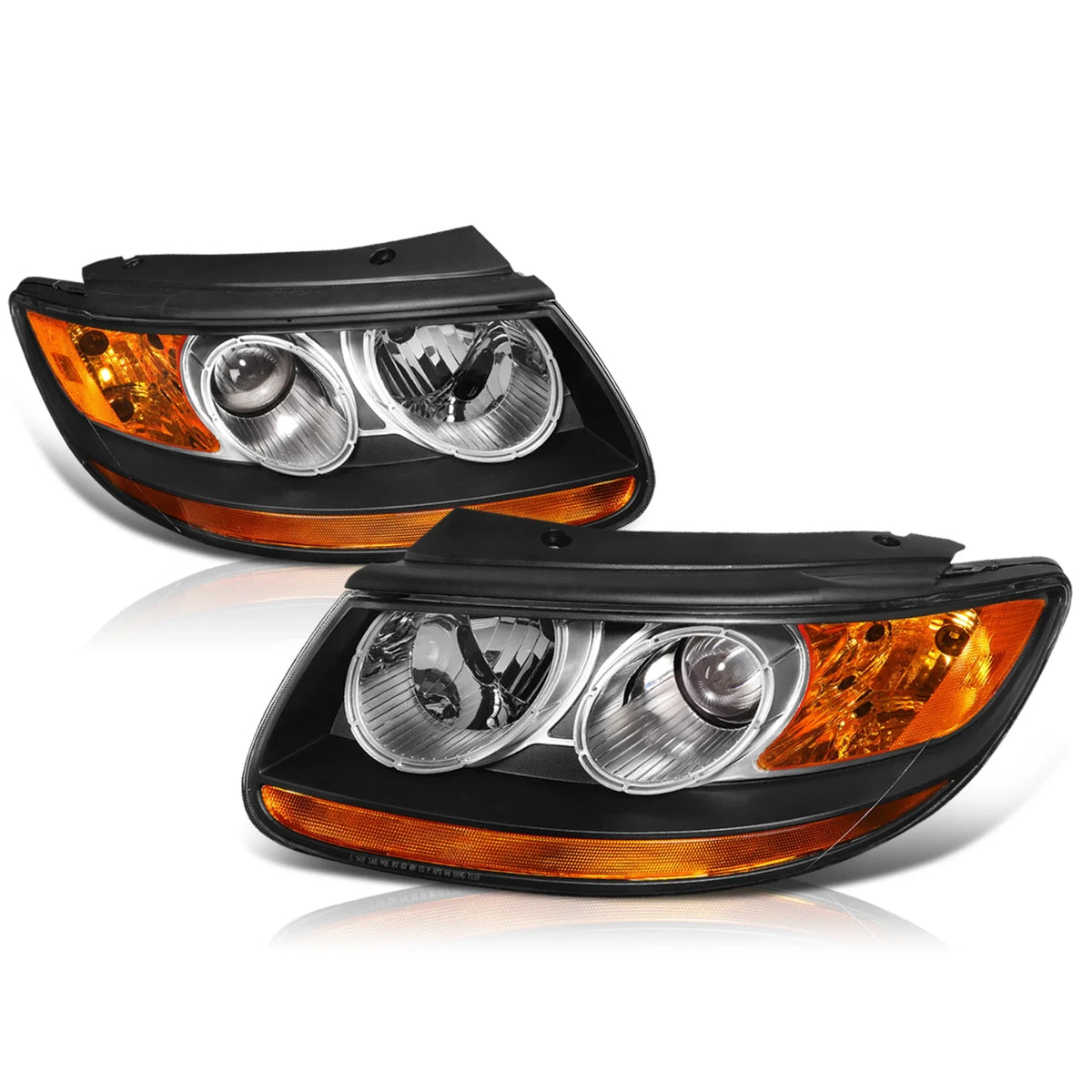 Pair of Corner Projector Headlight Lamps for Hyundai Santa Fe