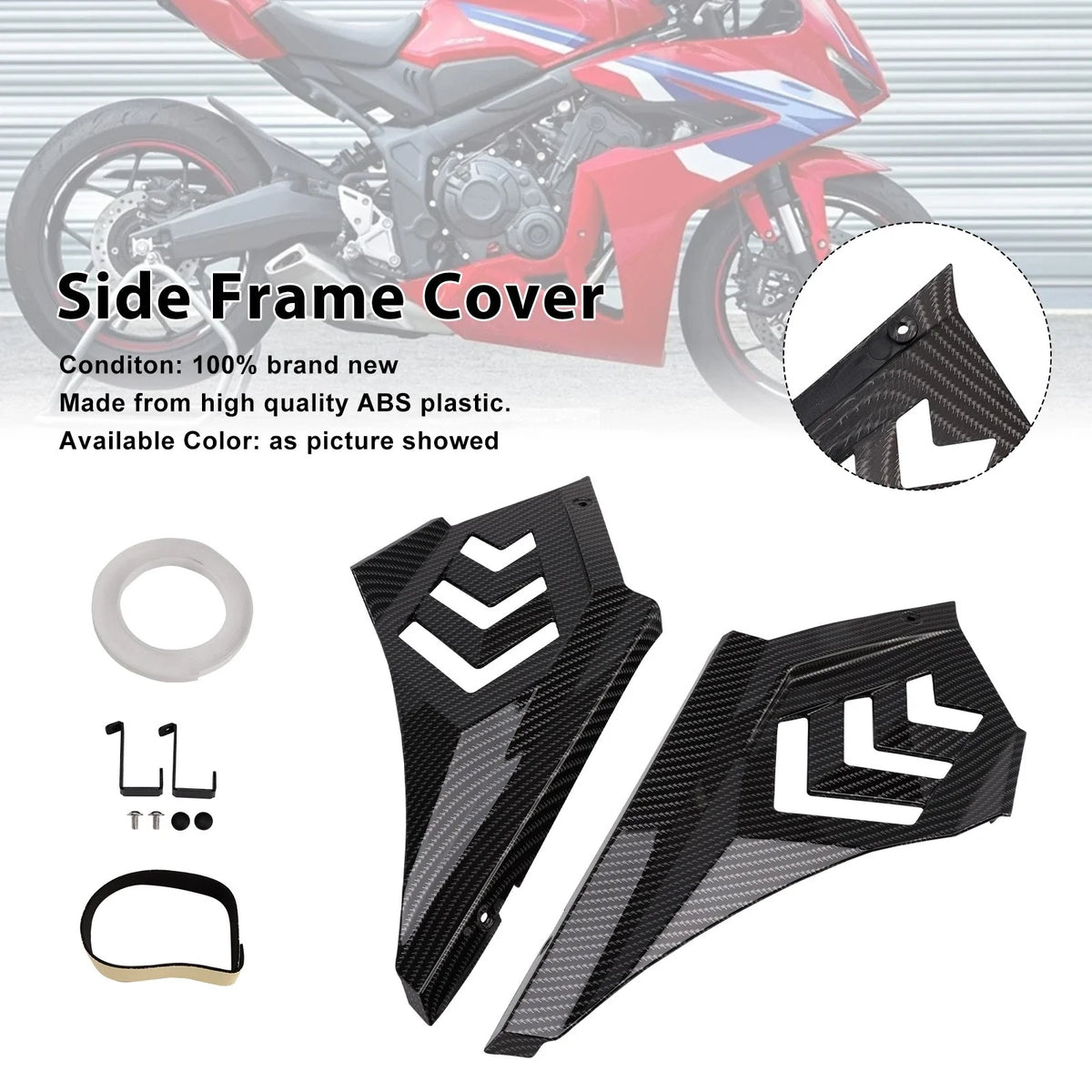Side Frame Panel Protector Fairings Cover for Honda CBR650R (2024–2025) Carbon