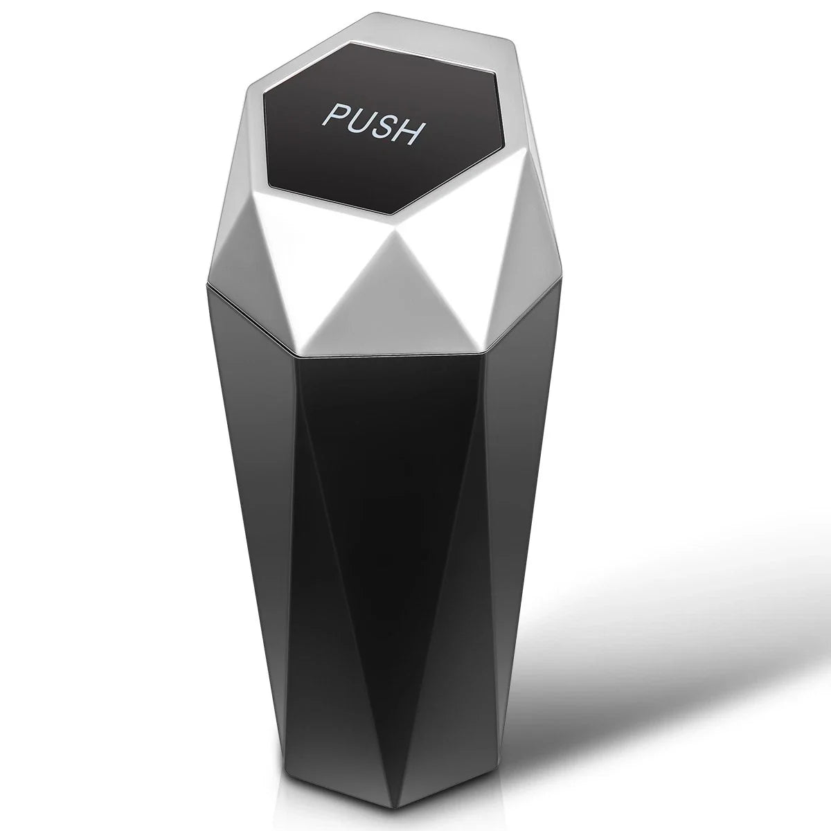 Portable Dustbin Trash Can for Vehicle (Silver)