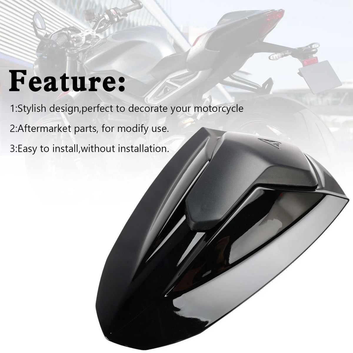 Tail Fairing Cowl Cover for 2020-2024 Triumph Street Triple RS - Black