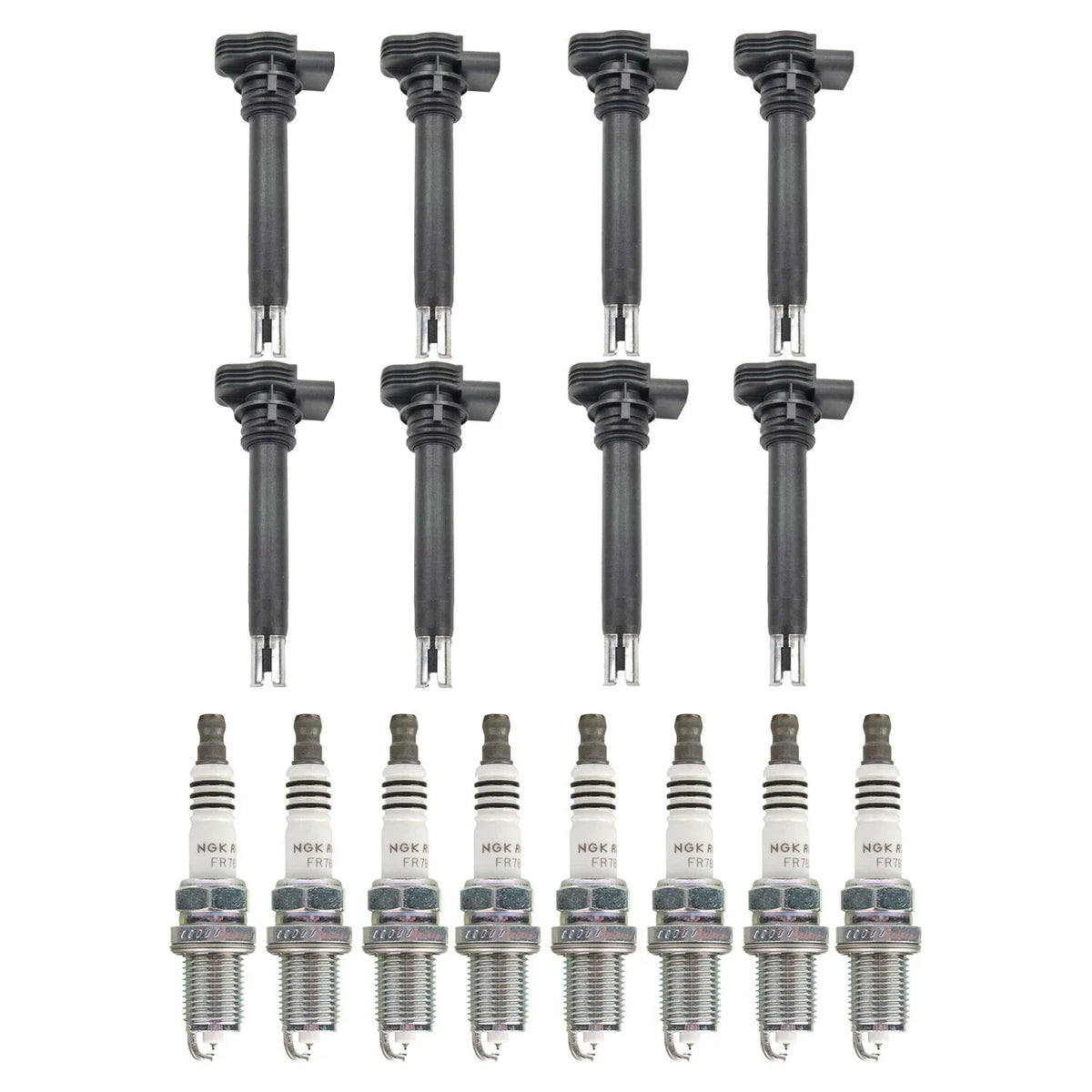 Set of 8 Ignition Coils & NGK Ruthenium HX Spark Plugs for Audi R8 RS4 RS5 (2007–2021)