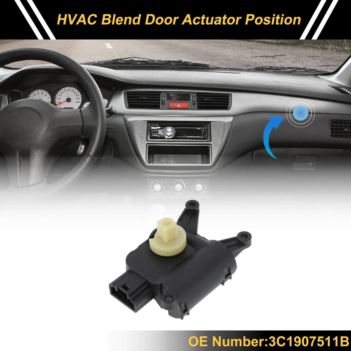 HVAC Heater Blend Door Actuator for Volkswagen Passat (2009–2012) No. 3C1907511B