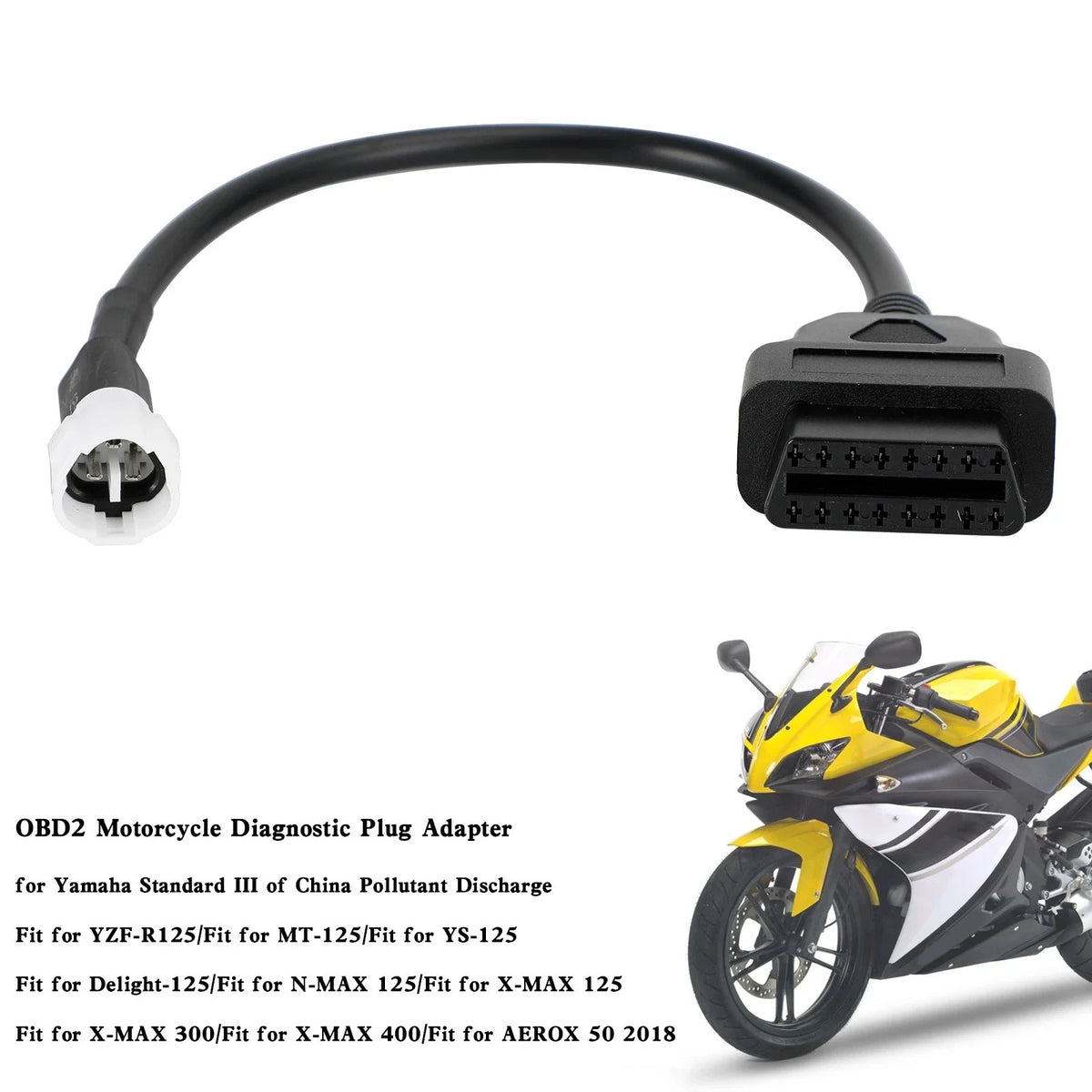 3 Pin OBD2 Diagnostic Cable for Yamaha X-MAX (2017-2023)
