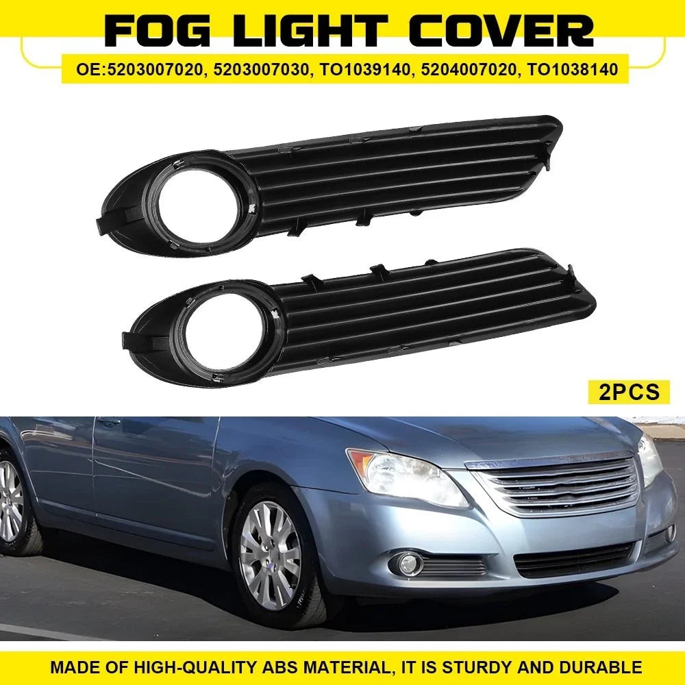 Front Fog Light Cover Bezels for Toyota Avalon (2008–2010) Black Chrome