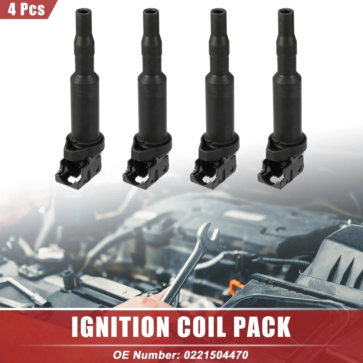 Set of 4 Ignition Coil Packs for BMW 128i (2008–2013)