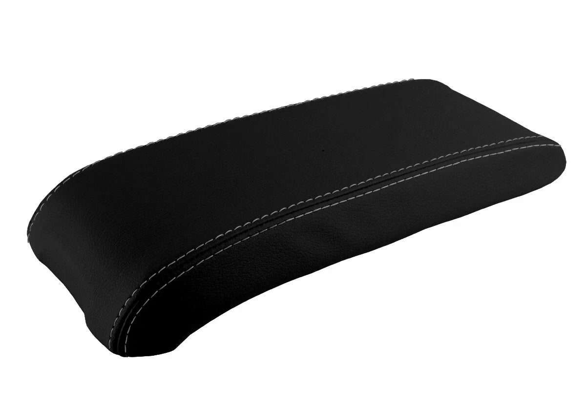 Leather Console Lid Pull Over Cover for Jeep Compass (2009–2016) Gray Stitch