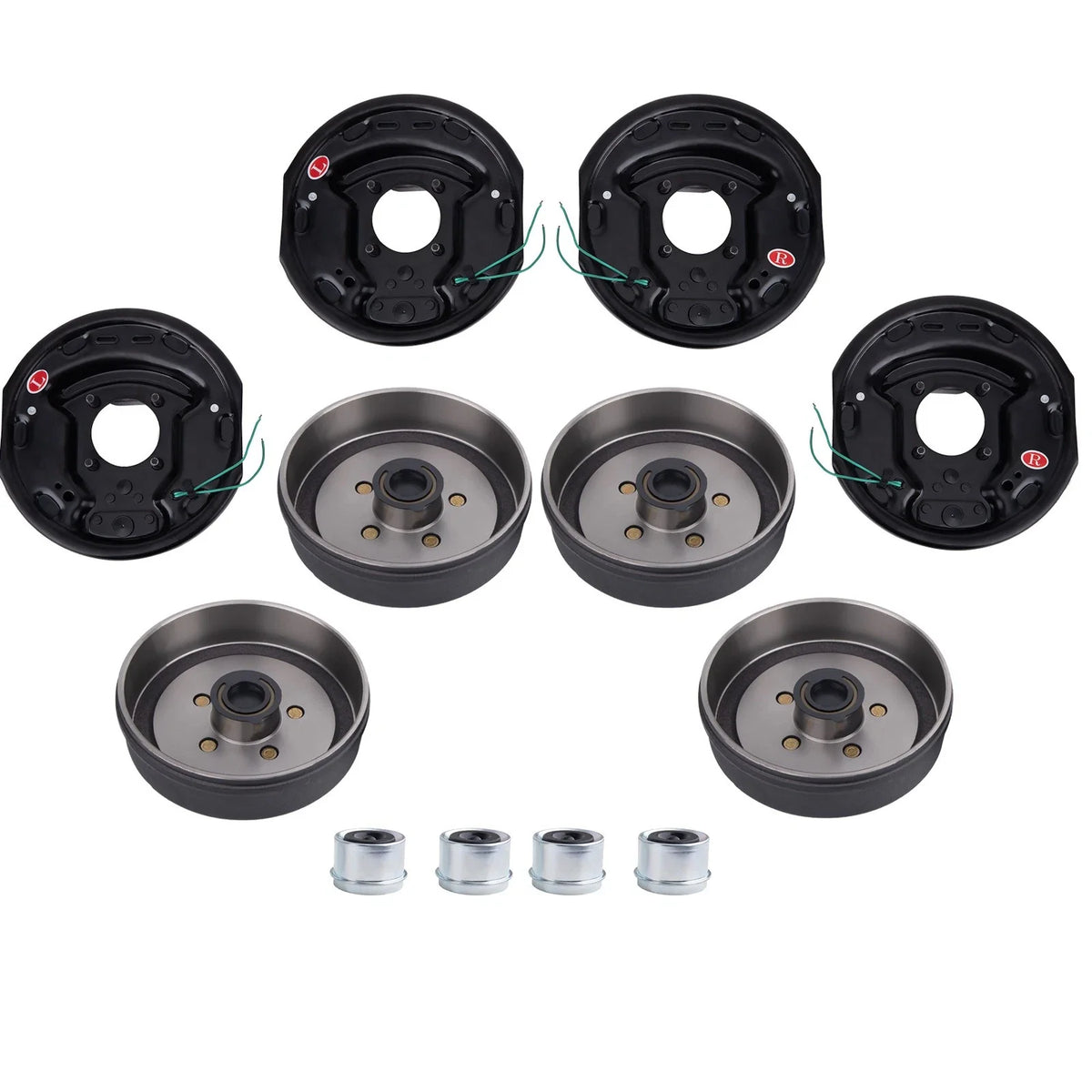 3500 lb Axle Electric Brake Drum Kit (5 On 4.5") - 4Pcs Set