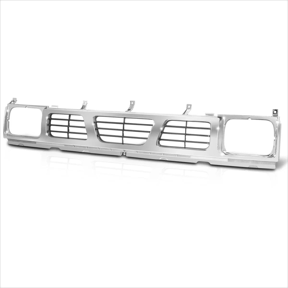 Chrome Frame Front Bumper Grille Shell for Nissan D21/Pickup (1993–1997)