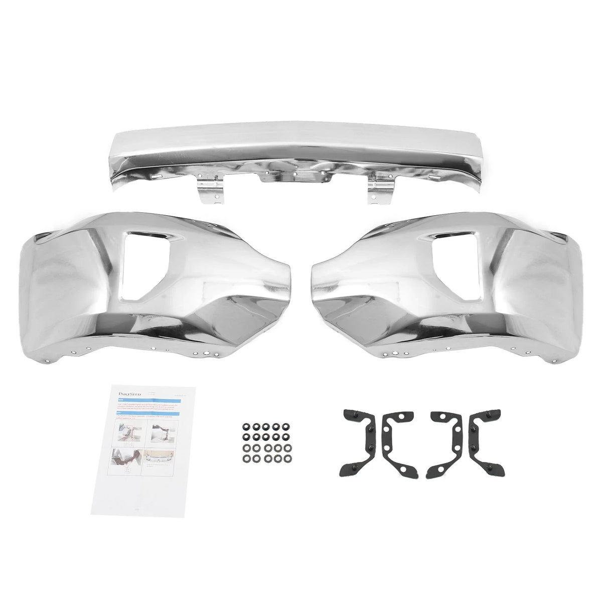 Front Bumper Face Bar - Chrome for Silverado 1500 2016-2019 with Fog Light