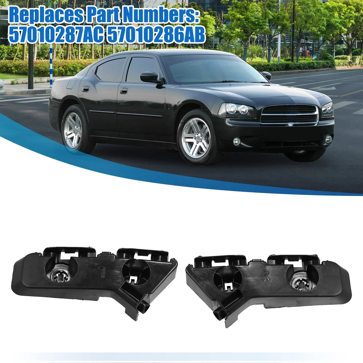 Pair of Front Bumper Brackets for 2011-2014 Dodge Charger