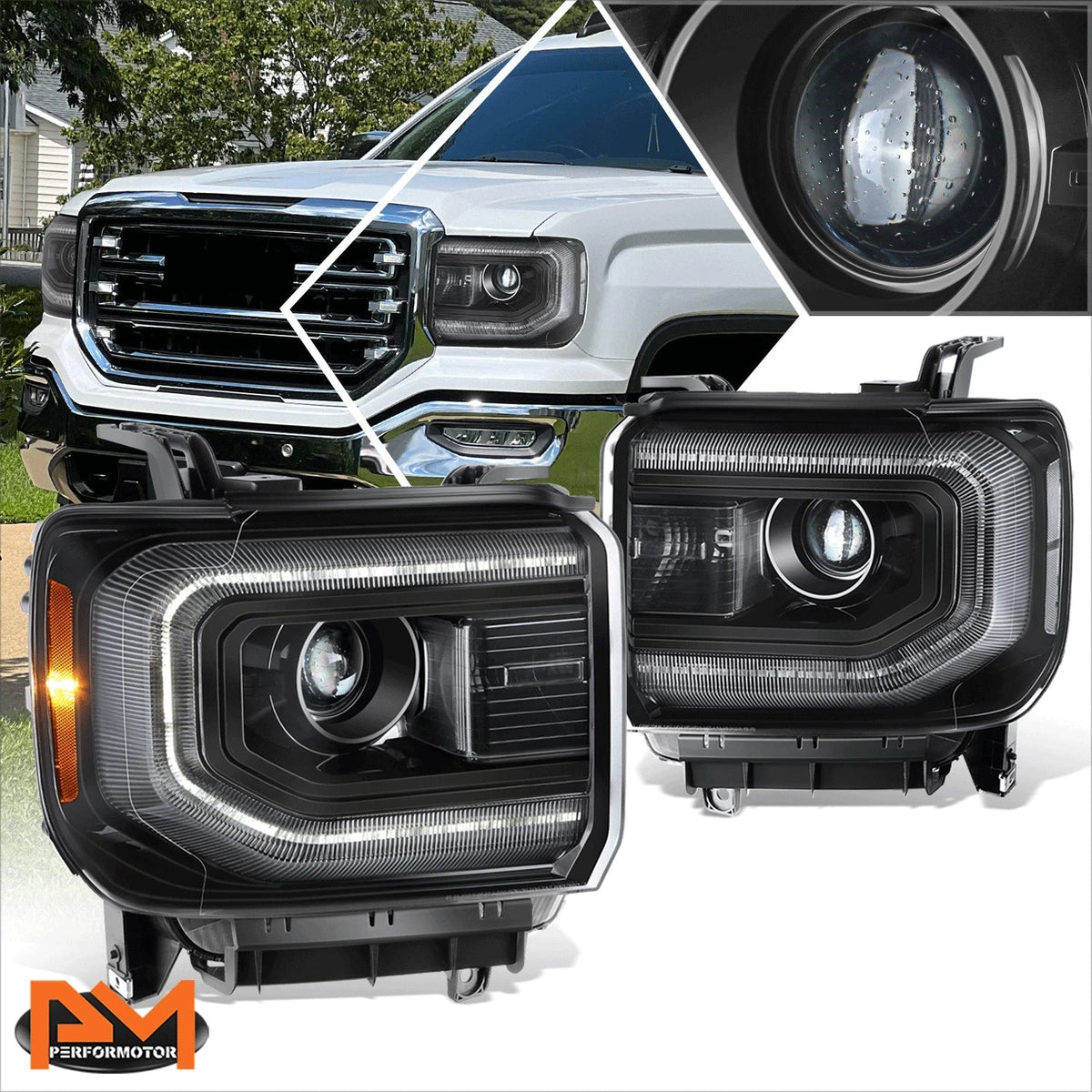 Projector HID Headlight for GMC Sierra 1500 Limited 2016-2019