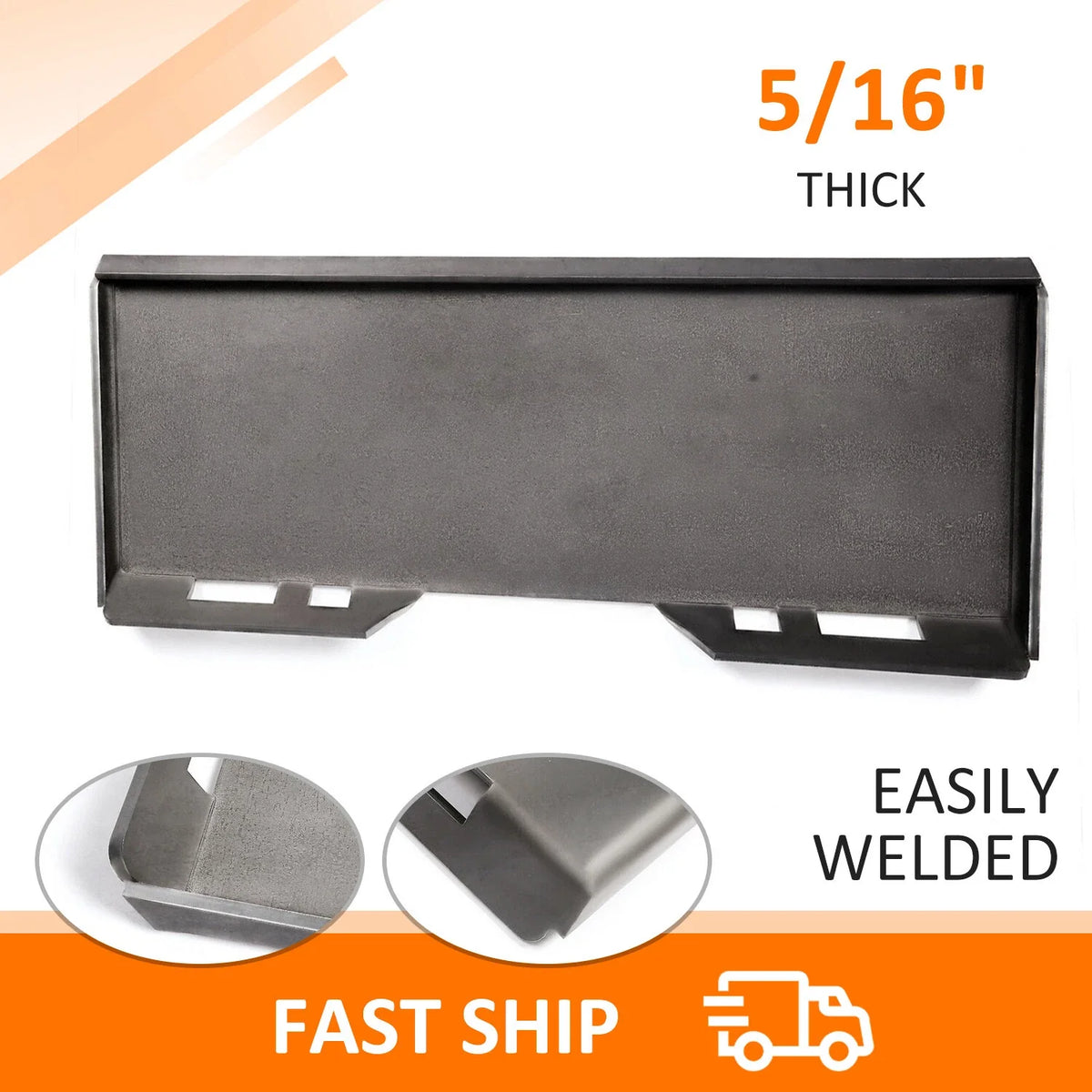 5/16" Thick Skid Steer Mount Plate Adapter for Quick Tach Attachment