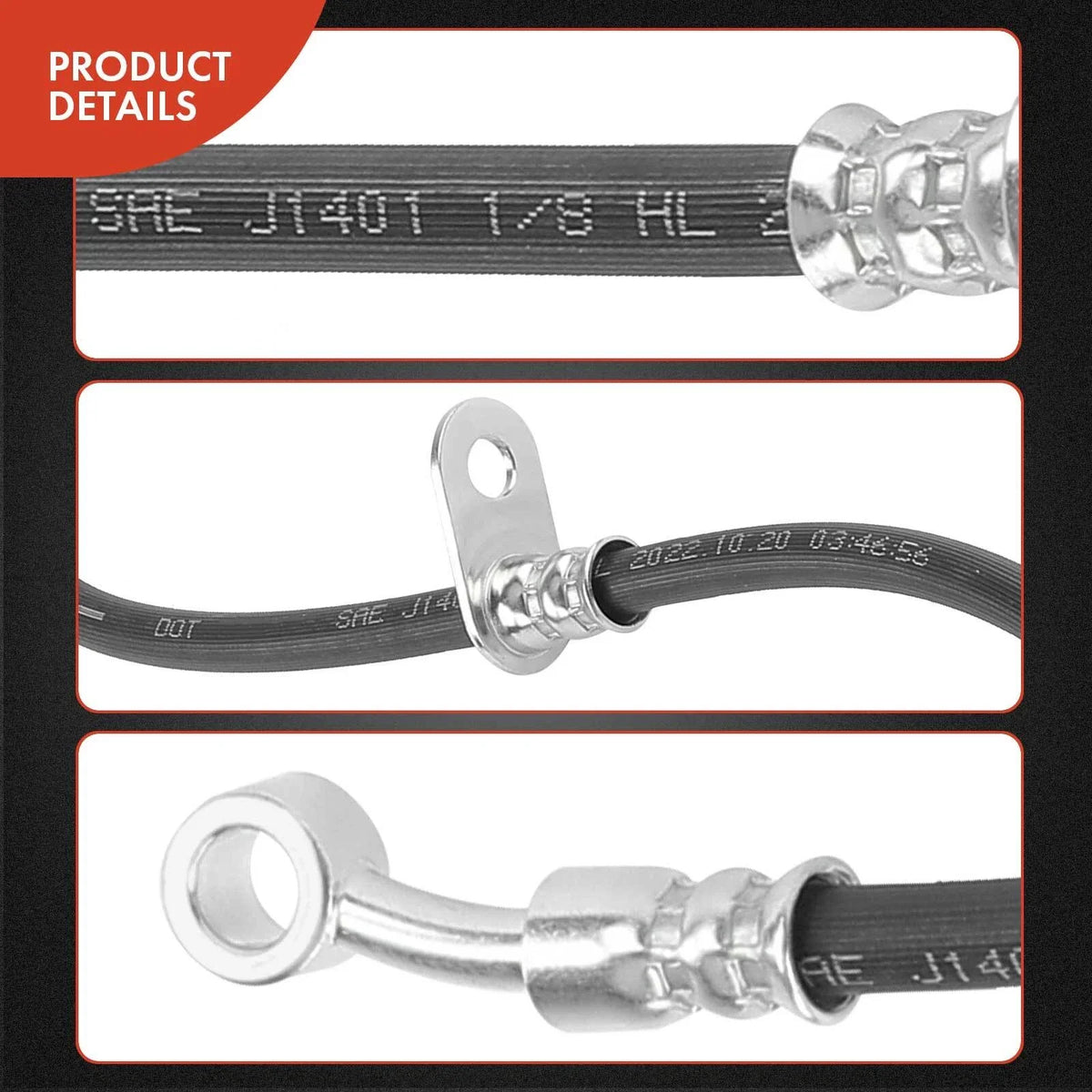 Front Right Hydraulic Brake Hose for Honda Civic 2017 to 2021